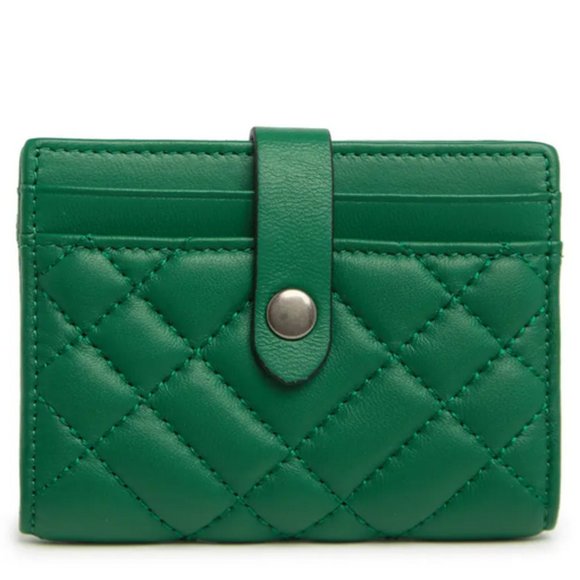 Kurt Geiger London Green Quilted Leather Cardholder - Picture 1 of 4